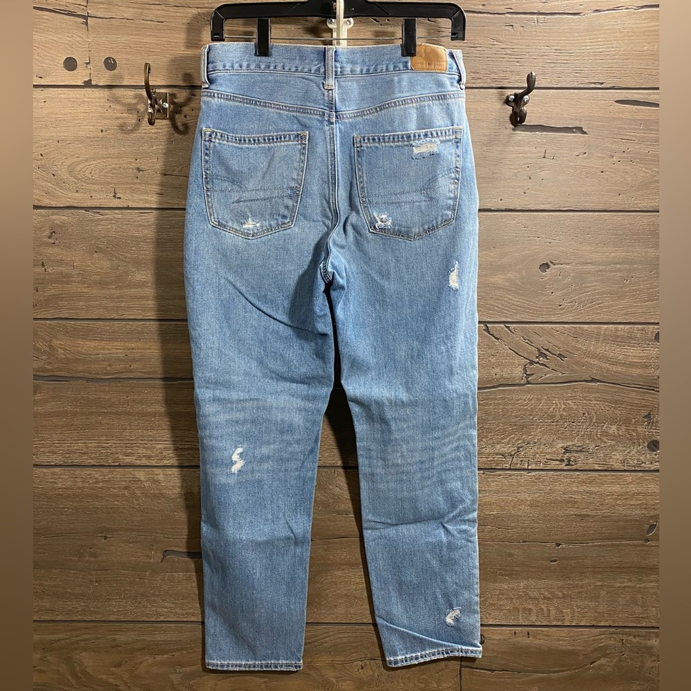 AE Light Wash Distressed Mom Jean - Picture 3 of 6